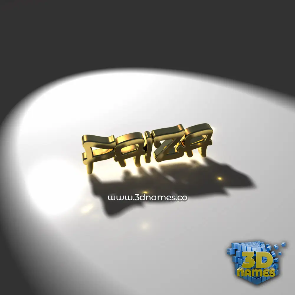 faiza in Gold Shine style - 3D name wallpaper