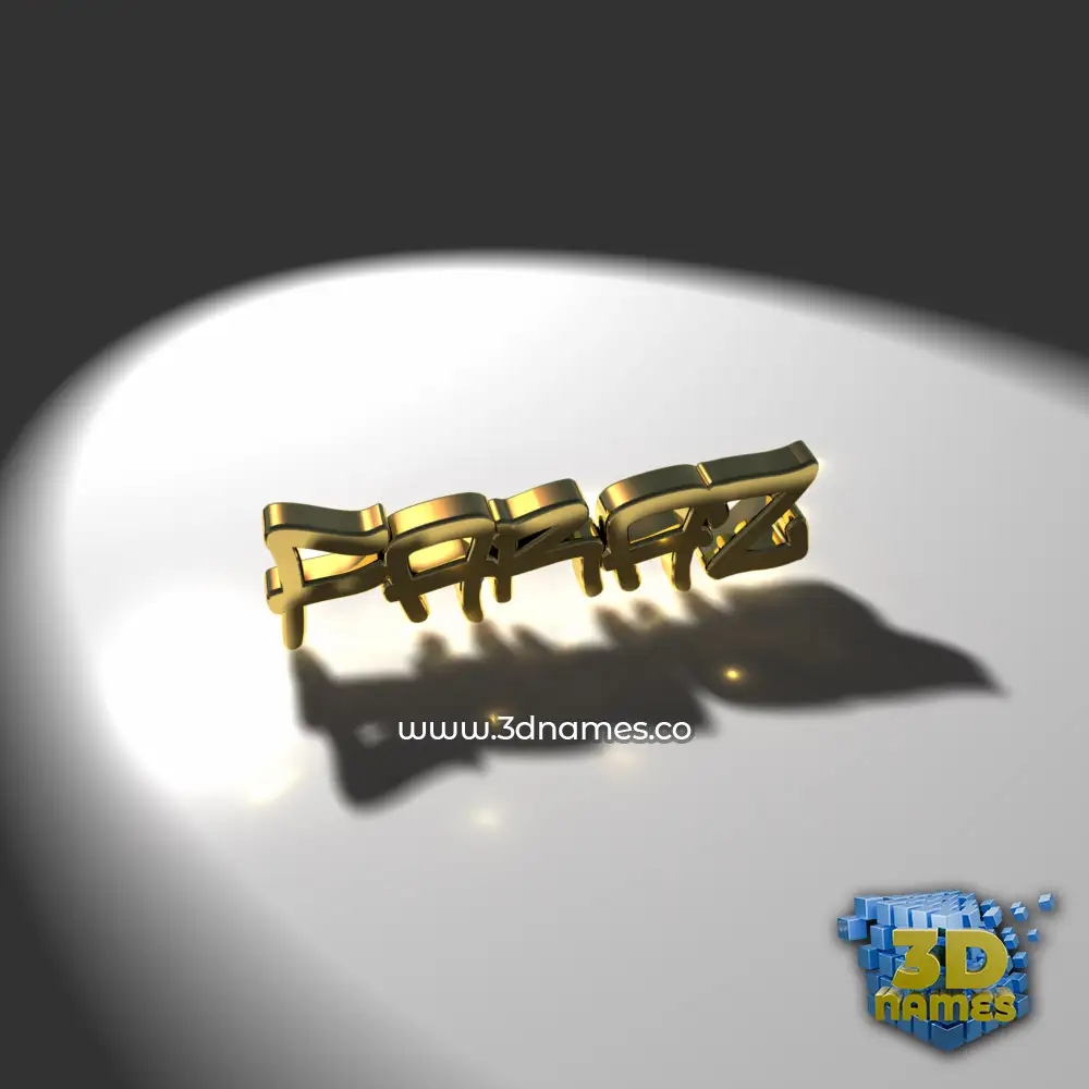 faraz in Gold Shine style - 3D name wallpaper