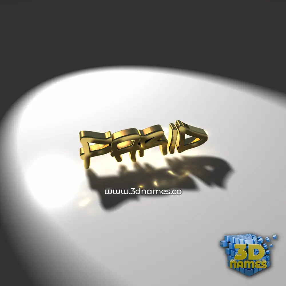 farid in Gold Shine style - 3D name wallpaper