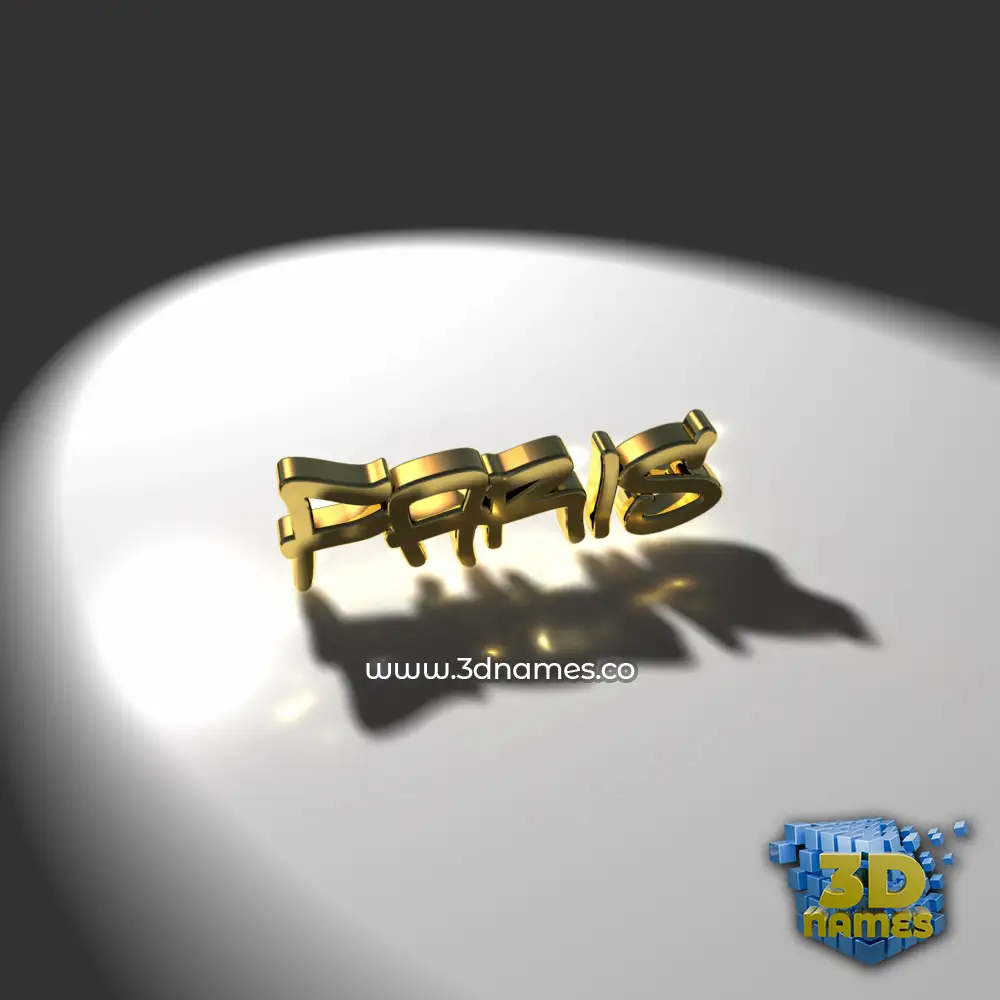 faris in Gold Shine style - 3D name wallpaper