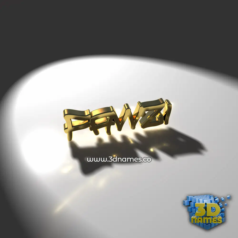 fawzi in Gold Shine style - 3D name wallpaper