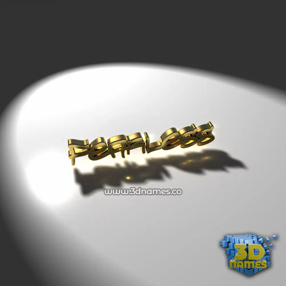 fearless in Gold Shine style - 3D name wallpaper