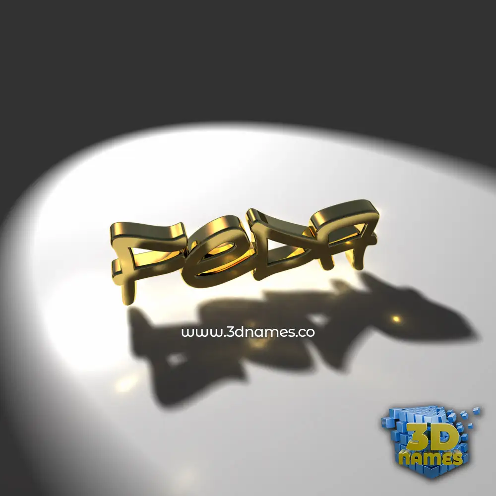 feda in Gold Shine style - 3D name wallpaper