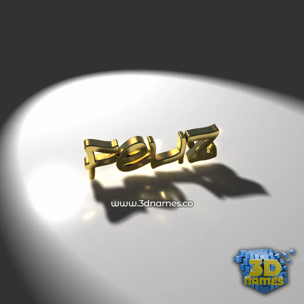 feliz in Gold Shine style - 3D name wallpaper