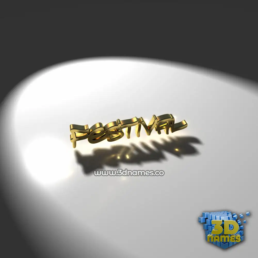 festival in Gold Shine style - 3D name wallpaper