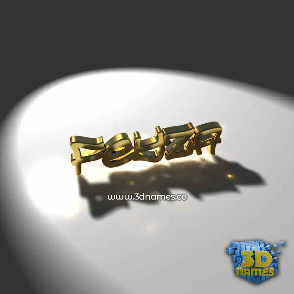 feyza in Gold Shine style - 3D name wallpaper