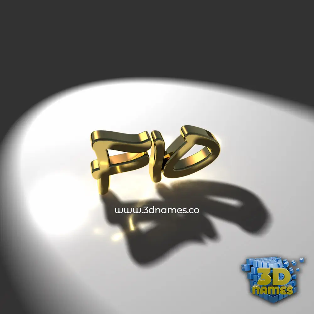 fio in Gold Shine style - 3D name wallpaper