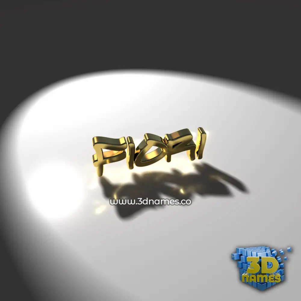 fiori in Gold Shine style - 3D name wallpaper