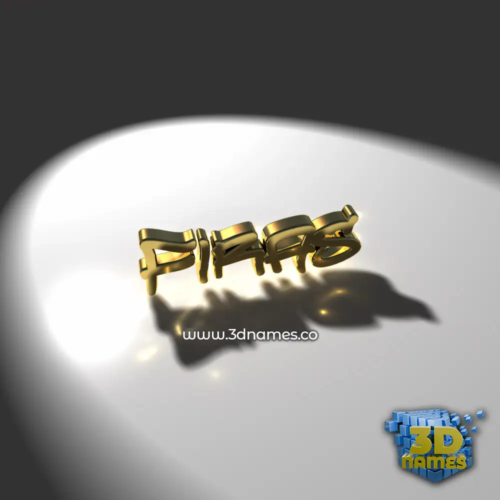 firas in Gold Shine style - 3D name wallpaper