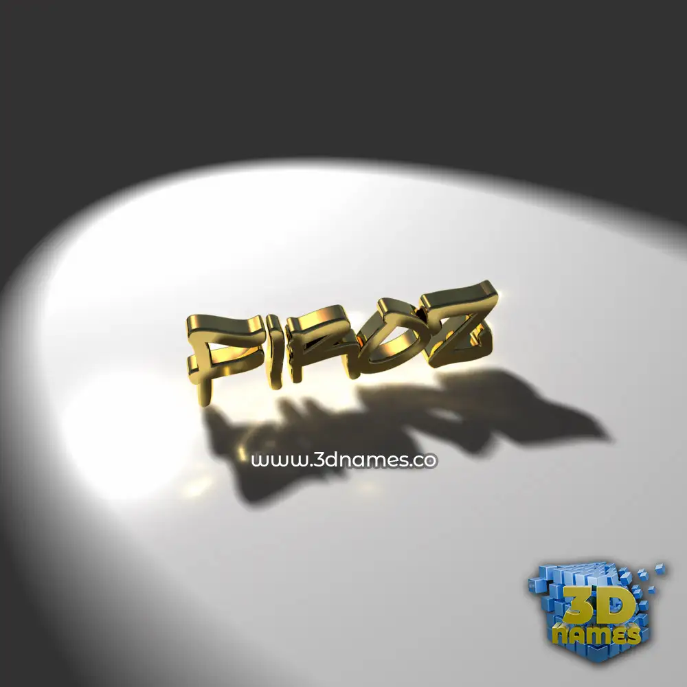 firoz in Gold Shine style - 3D name wallpaper