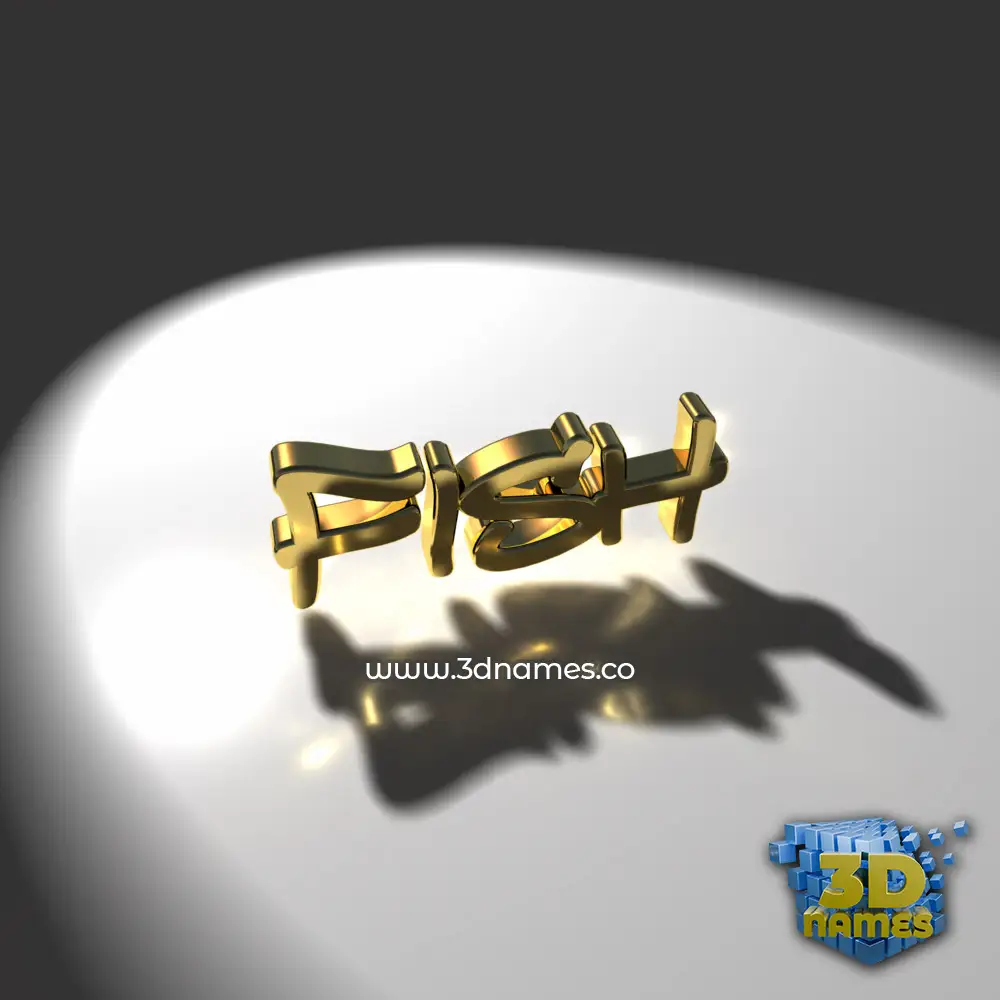 fish in Gold Shine style - 3D name wallpaper