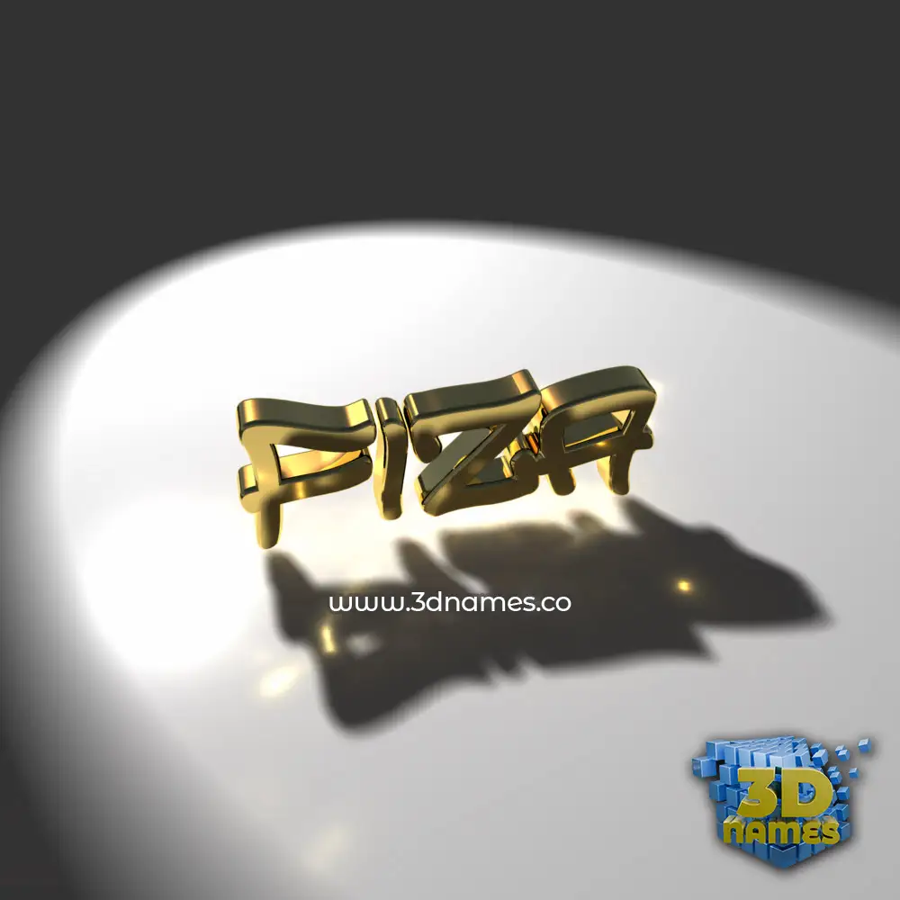 fiza in Gold Shine style - 3D name wallpaper
