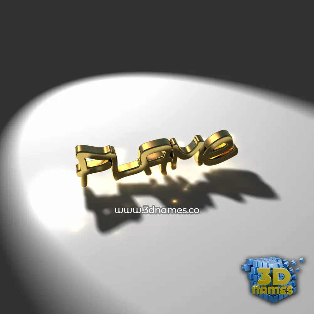 flame in Gold Shine style - 3D name wallpaper