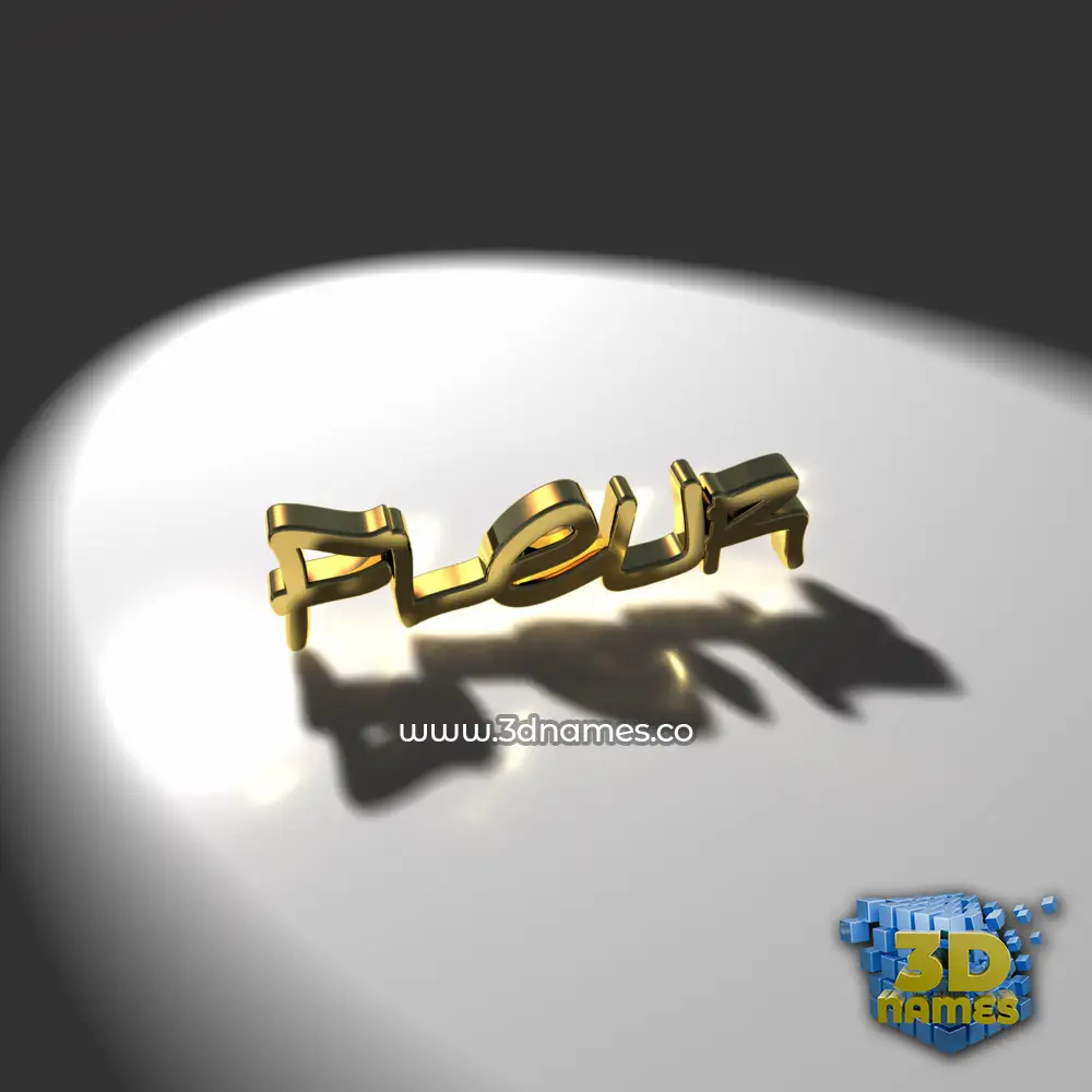 fleur in Gold Shine style - 3D name wallpaper