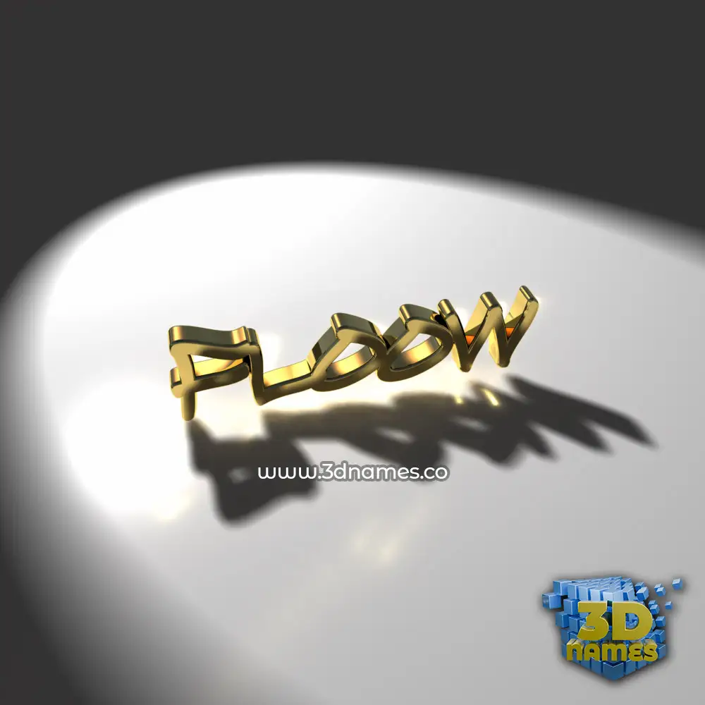 floow in Gold Shine style - 3D name wallpaper