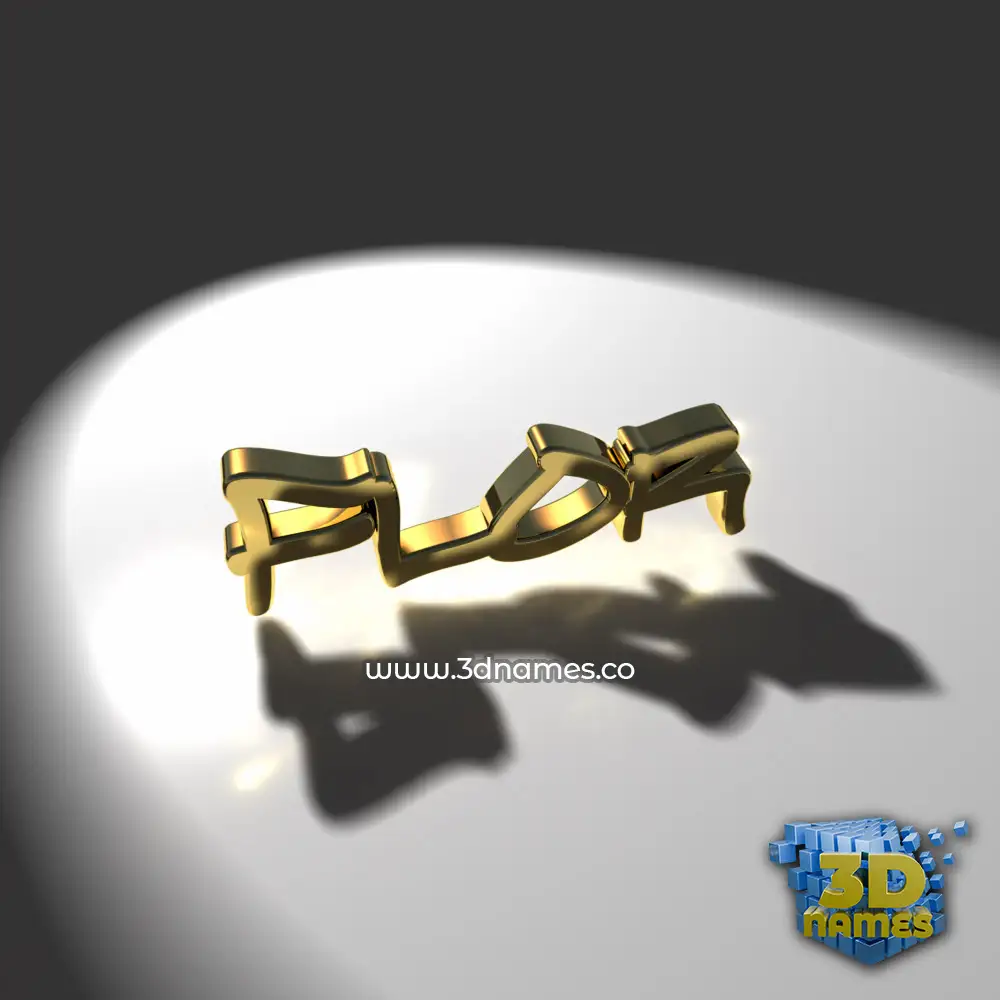 flor in Gold Shine style - 3D name wallpaper