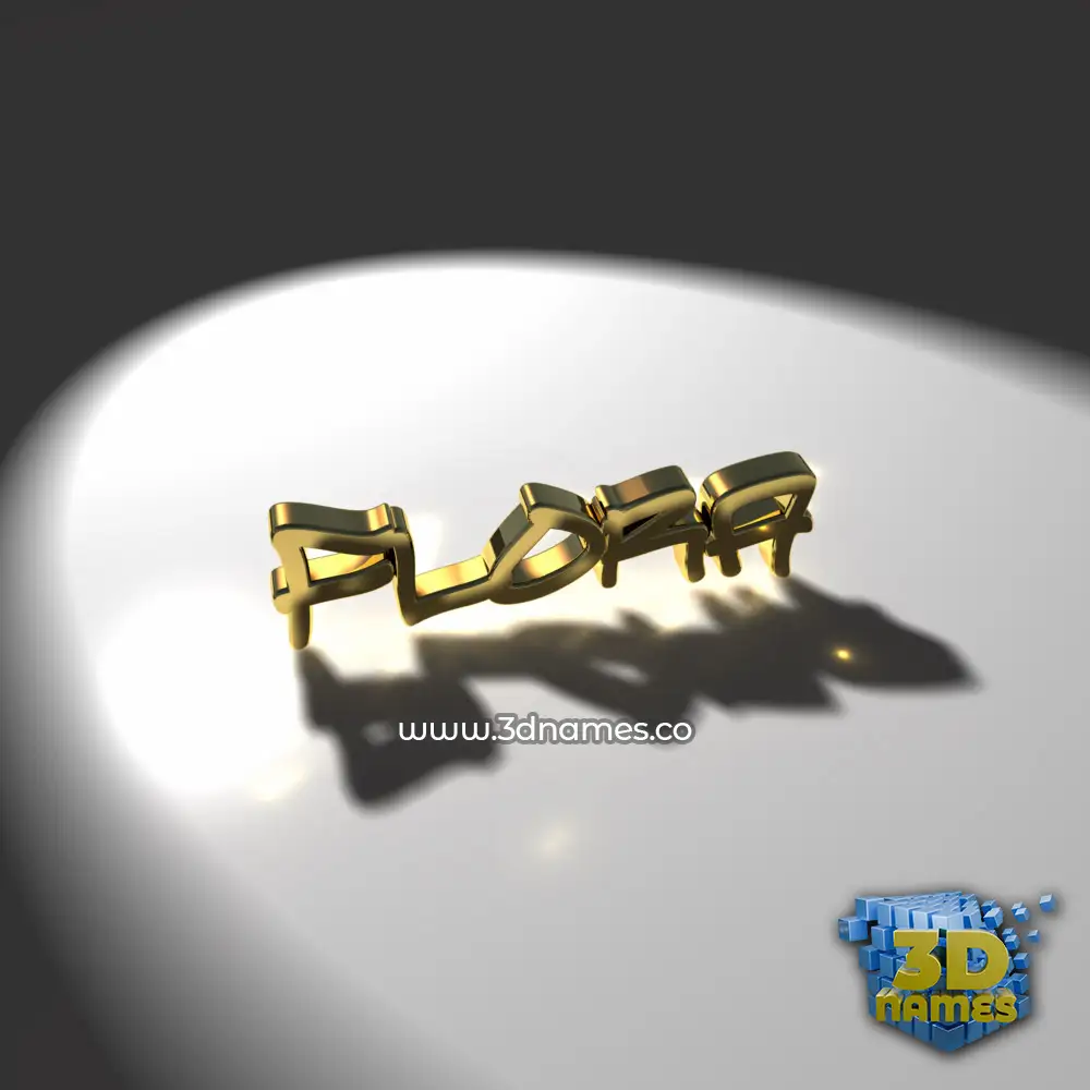flora in Gold Shine style - 3D name wallpaper