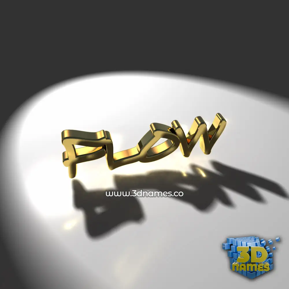 flow in Gold Shine style - 3D name wallpaper