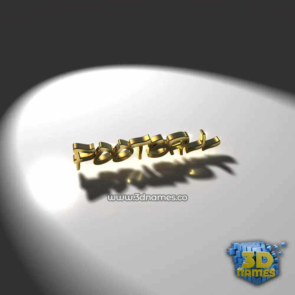 football in Gold Shine style - 3D name wallpaper