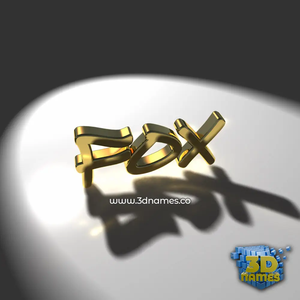fox in Gold Shine style - 3D name wallpaper