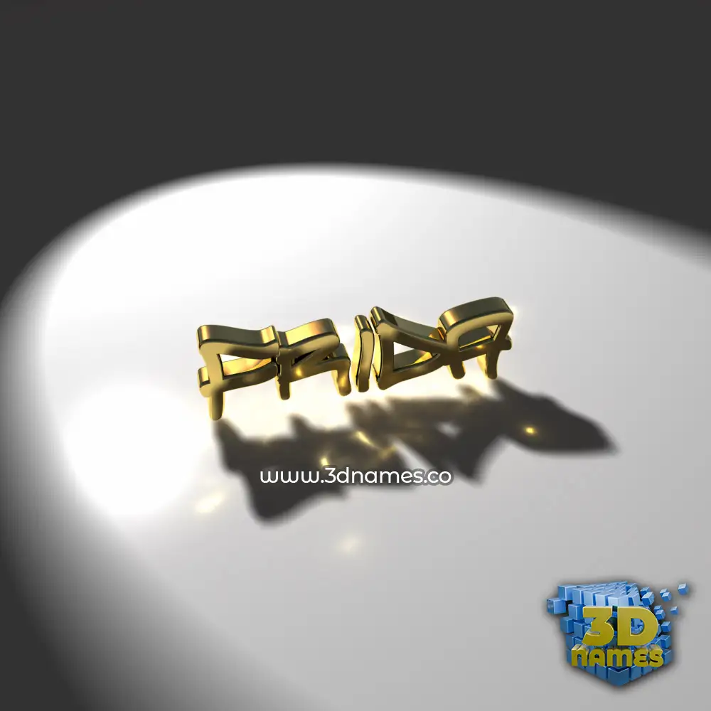frida in Gold Shine style - 3D name wallpaper