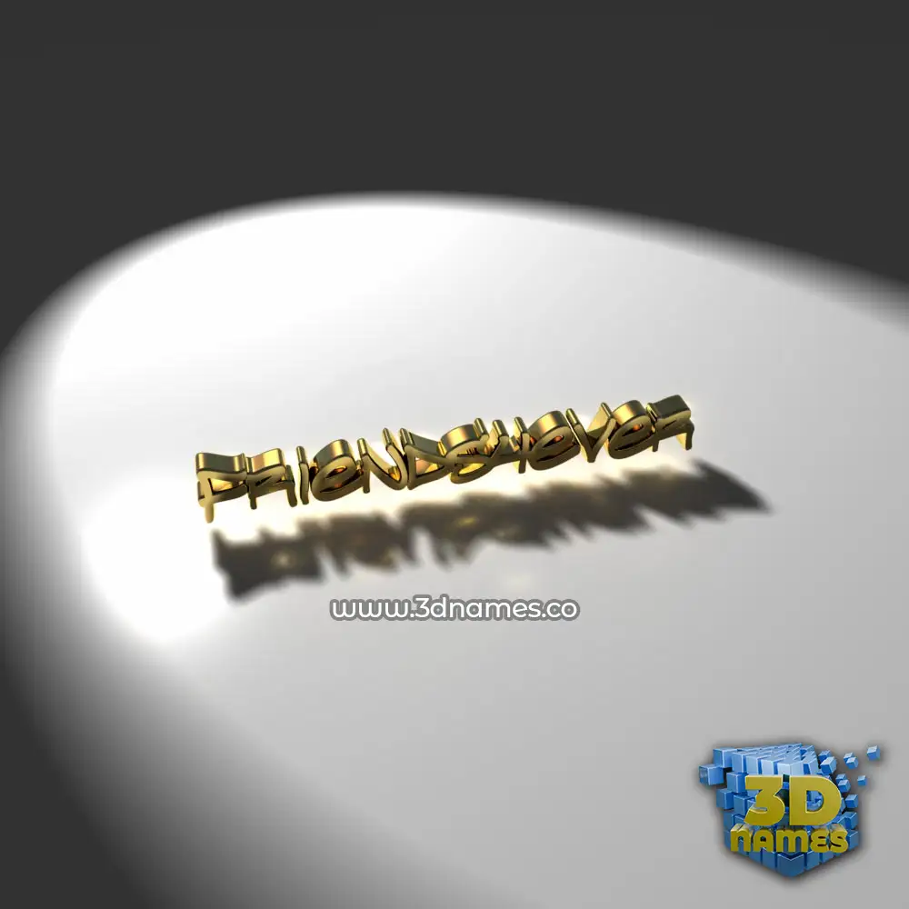friends4ever in Gold Shine style - 3D name wallpaper