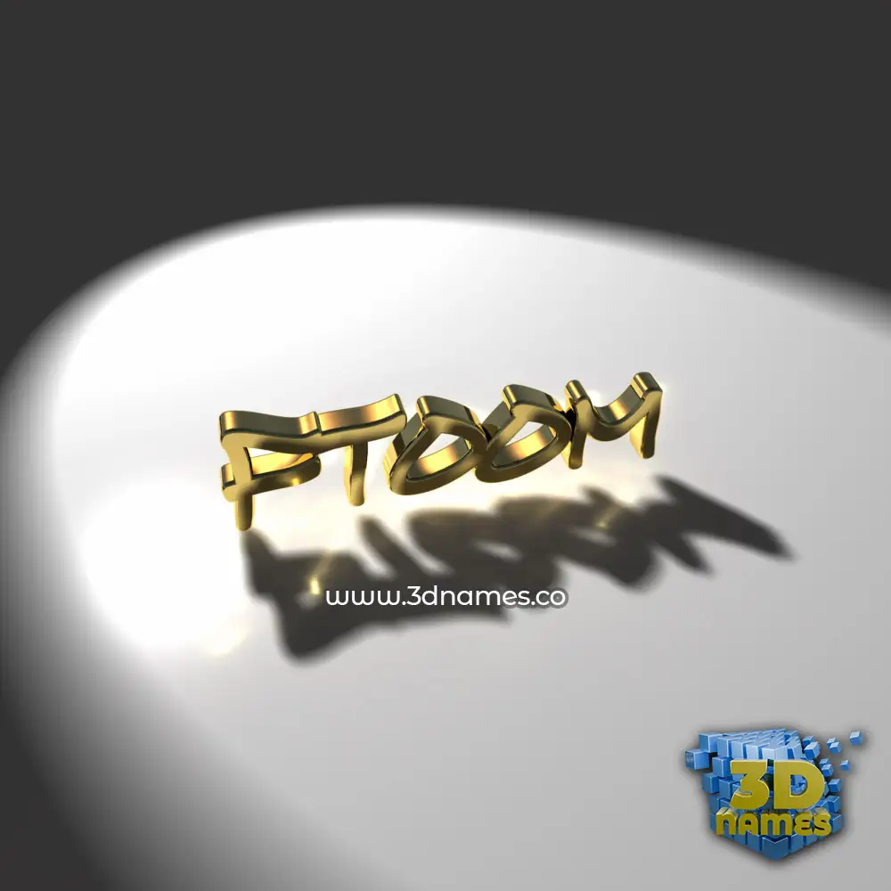 ftoom in Gold Shine style - 3D name wallpaper