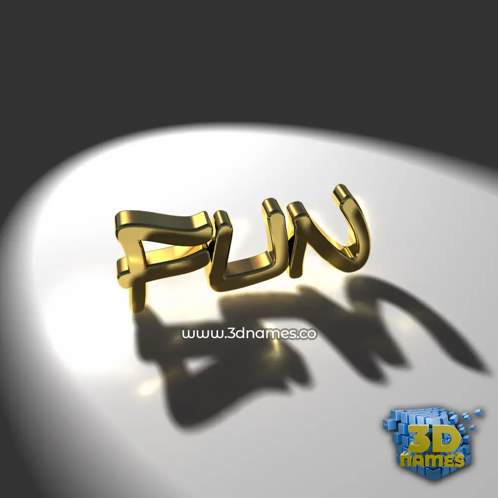 fun in Gold Shine style - 3D name wallpaper