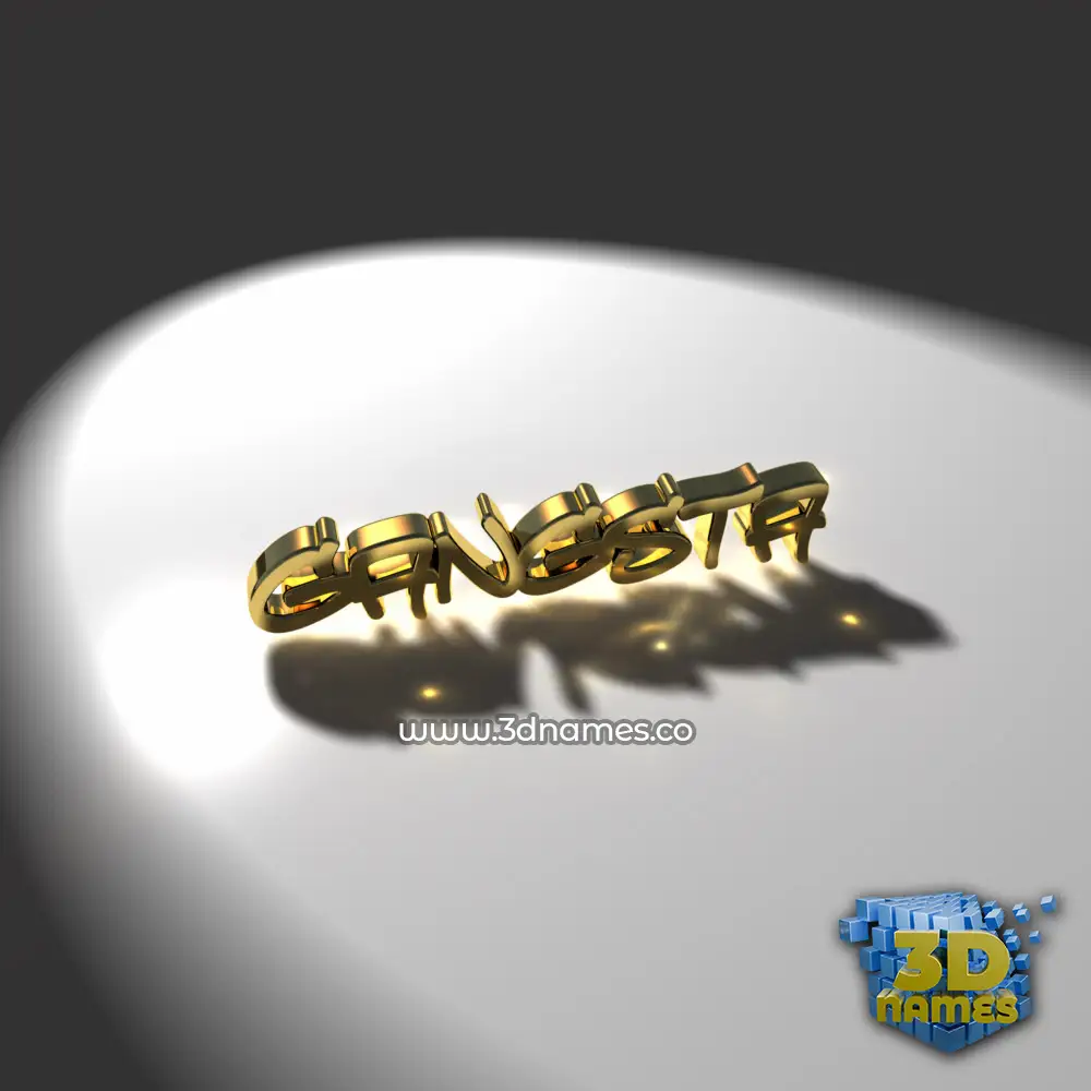 gangsta in Gold Shine style - 3D name wallpaper