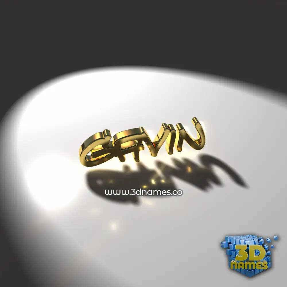 gavin in Gold Shine style - 3D name wallpaper