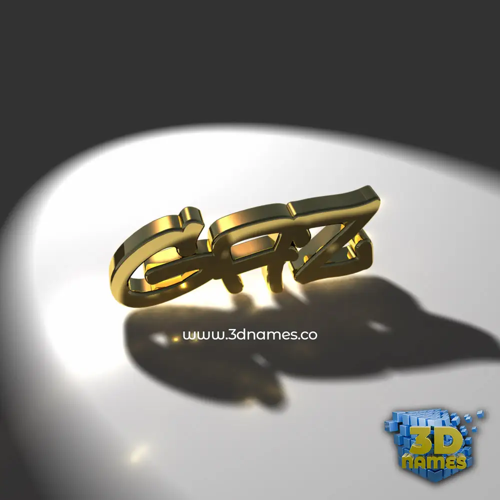 gaz in Gold Shine style - 3D name wallpaper