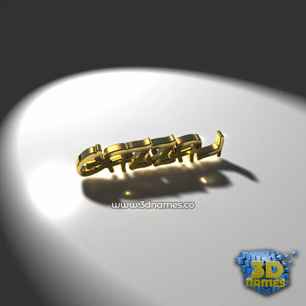 gazzali in Gold Shine style - 3D name wallpaper