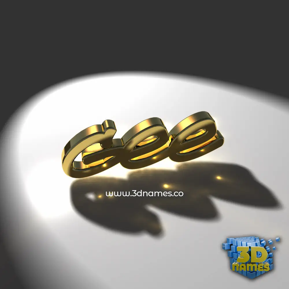 gee in Gold Shine style - 3D name wallpaper