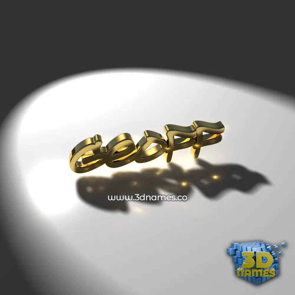 geoff in Gold Shine style - 3D name wallpaper