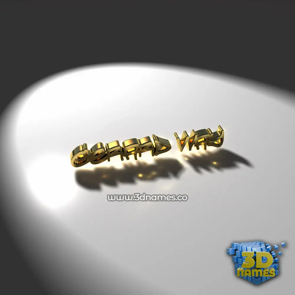 gerard way in Gold Shine style - 3D name wallpaper