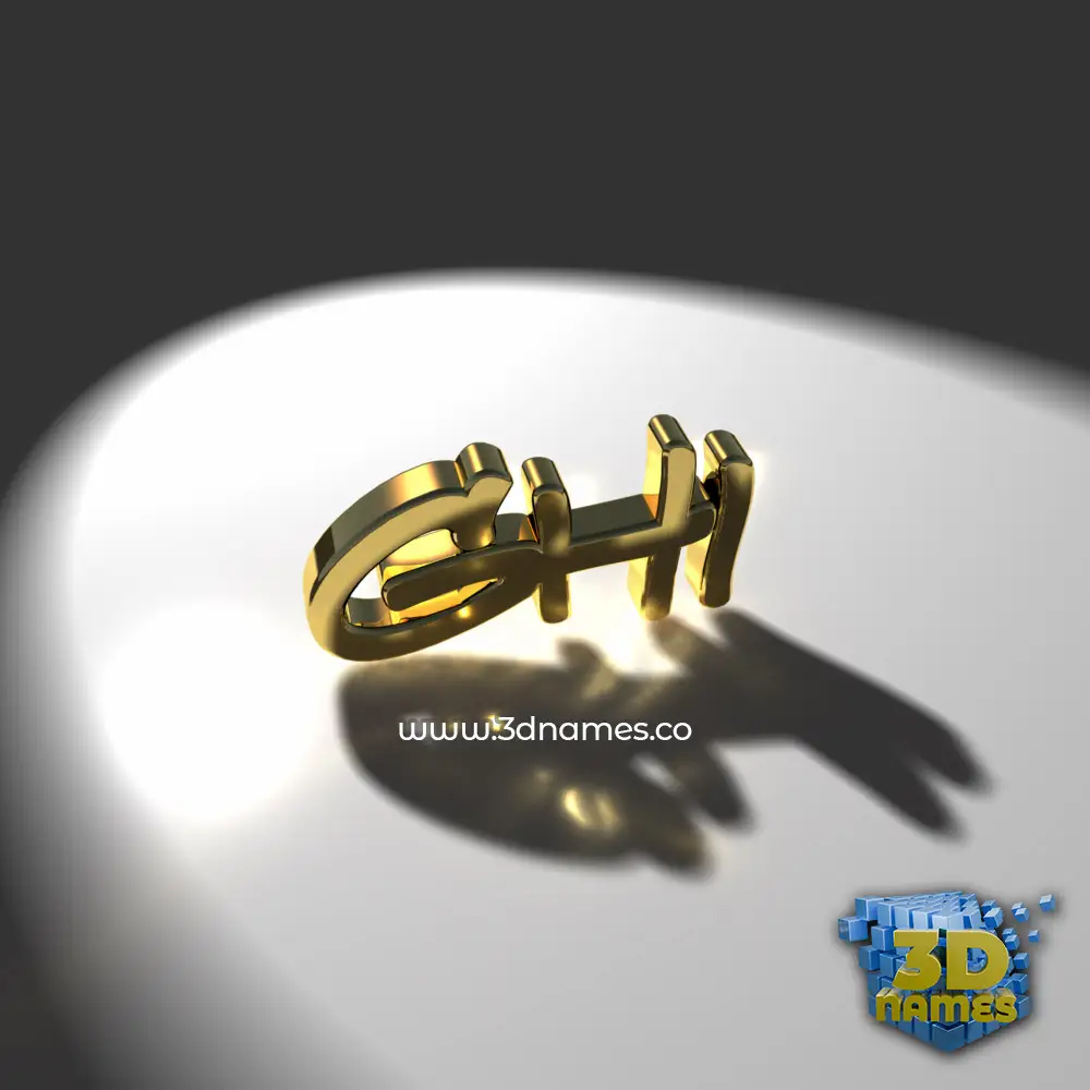ghi in Gold Shine style - 3D name wallpaper