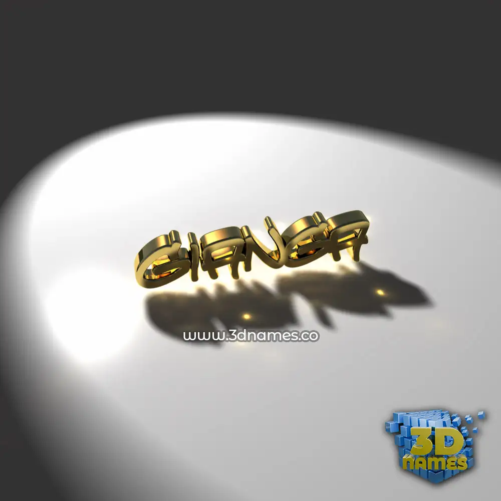 gianga in Gold Shine style - 3D name wallpaper