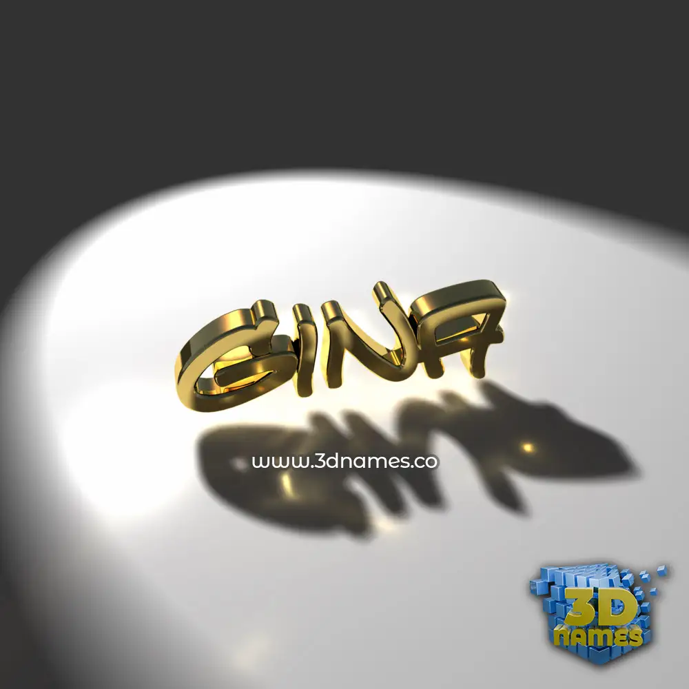 gina in Gold Shine style - 3D name wallpaper