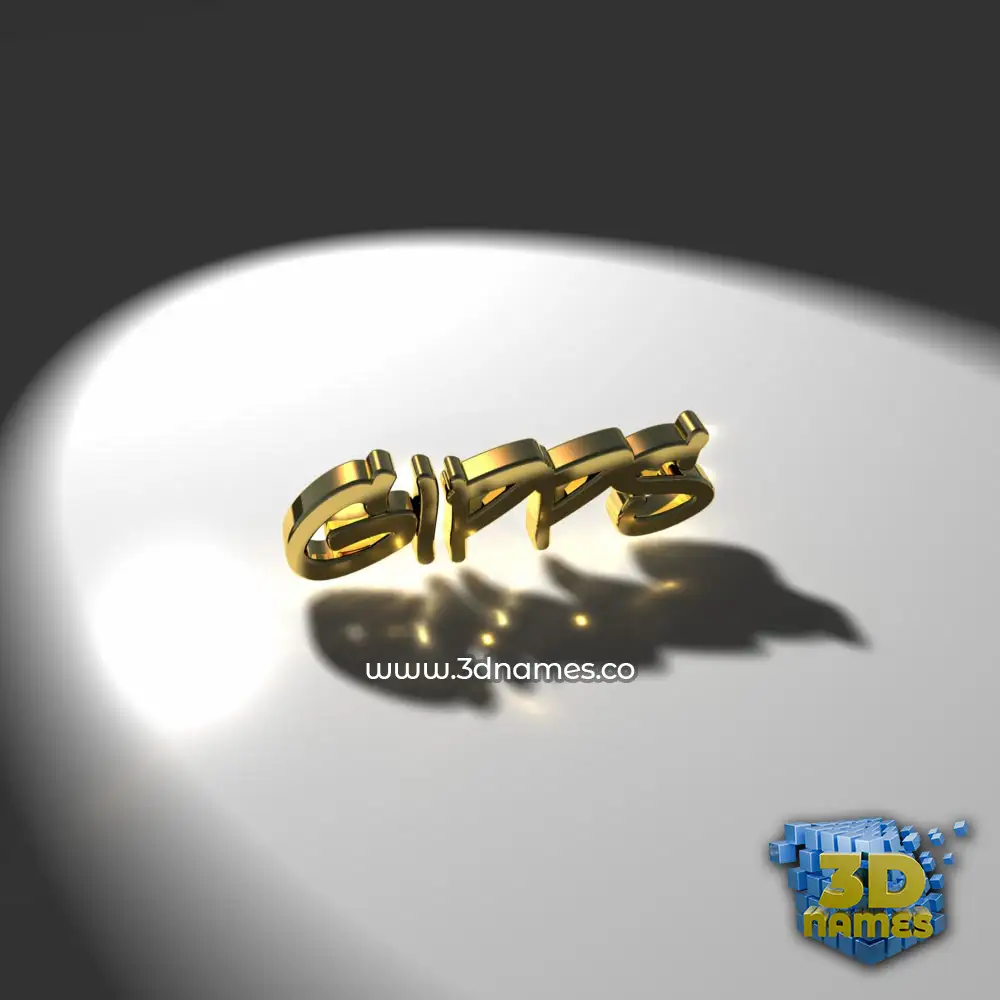 gipps in Gold Shine style - 3D name wallpaper