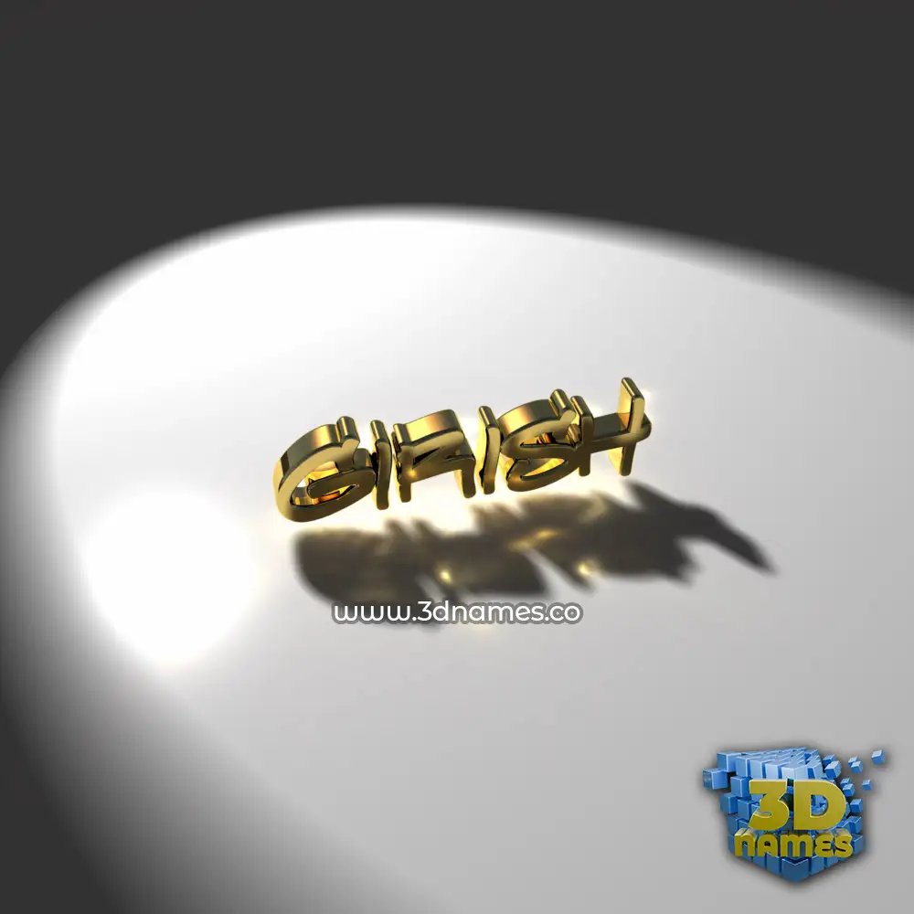 girish in Gold Shine style - 3D name wallpaper