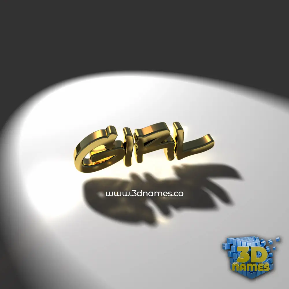 girl in Gold Shine style - 3D name wallpaper