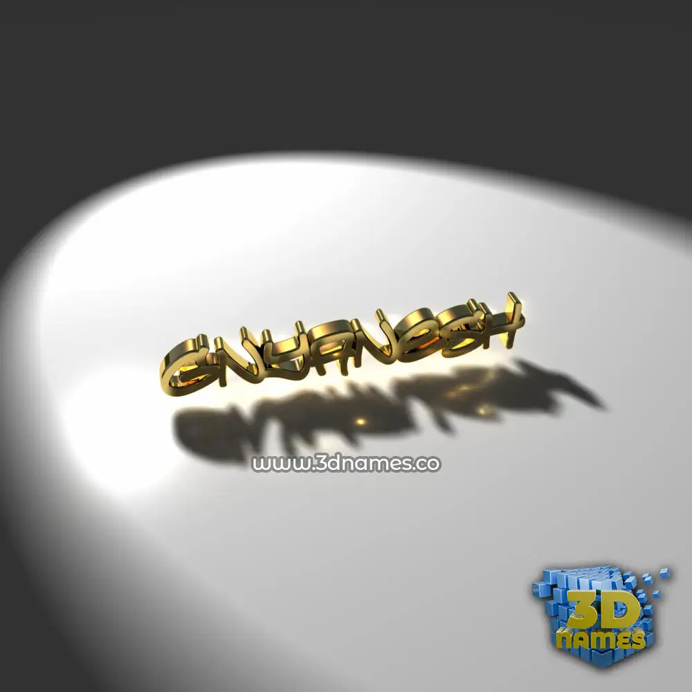 gnyanesh in Gold Shine style - 3D name wallpaper