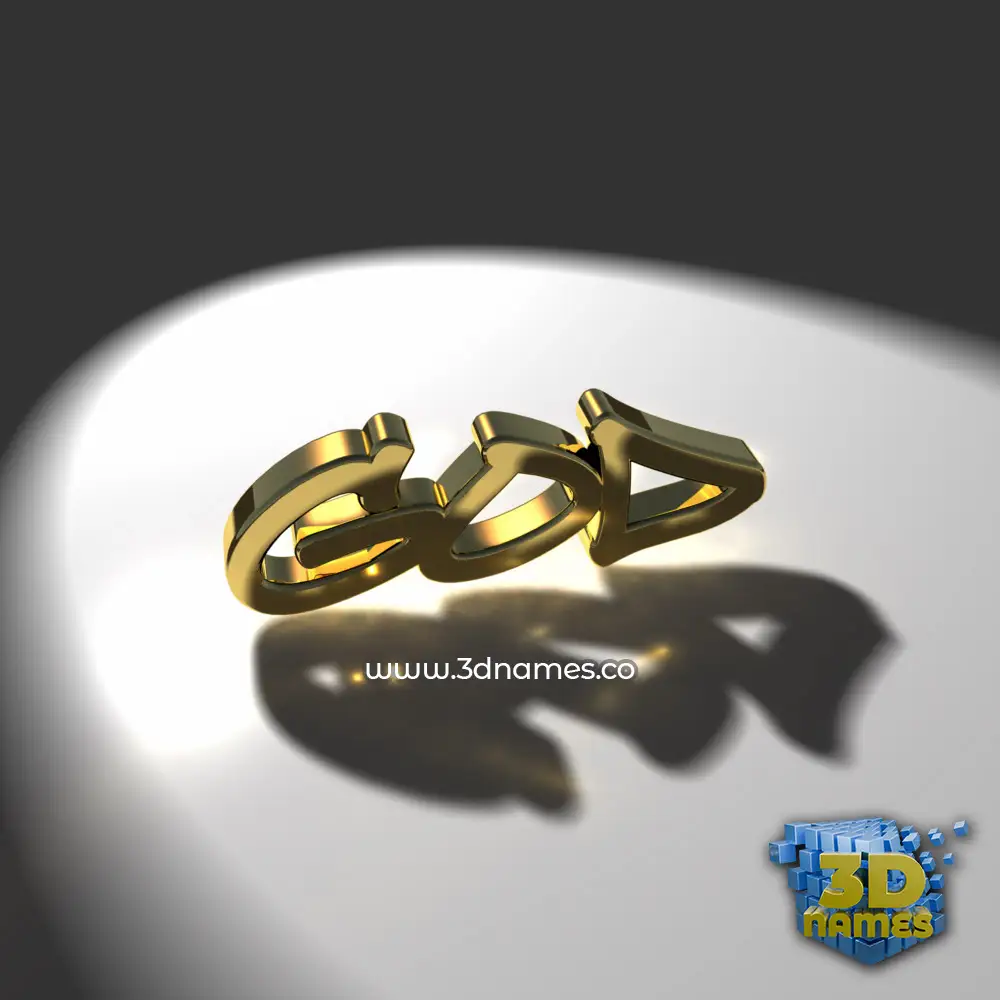 god in Gold Shine style - 3D name wallpaper