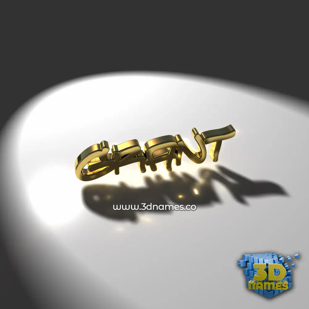 grant in Gold Shine style - 3D name wallpaper