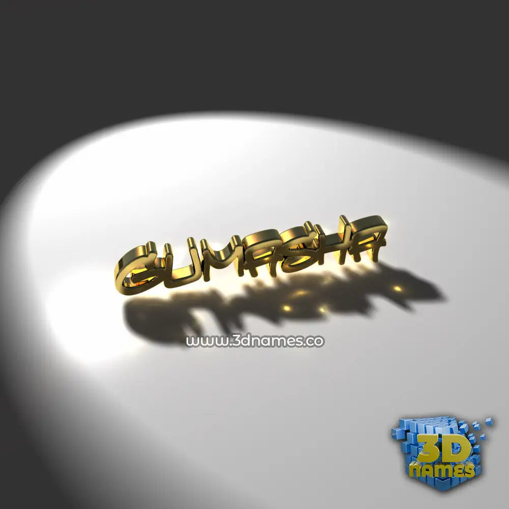 gumasha in Gold Shine style - 3D name wallpaper