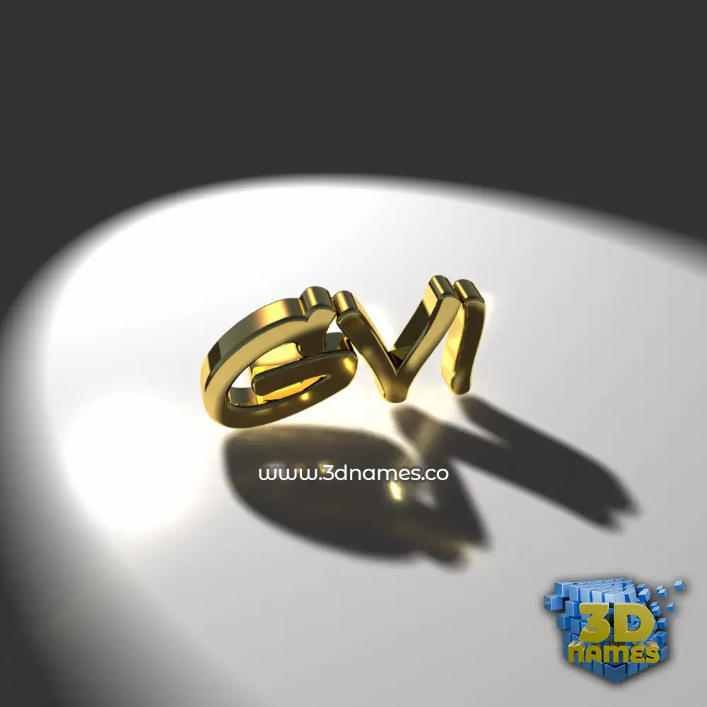 gvi in Gold Shine style - 3D name wallpaper