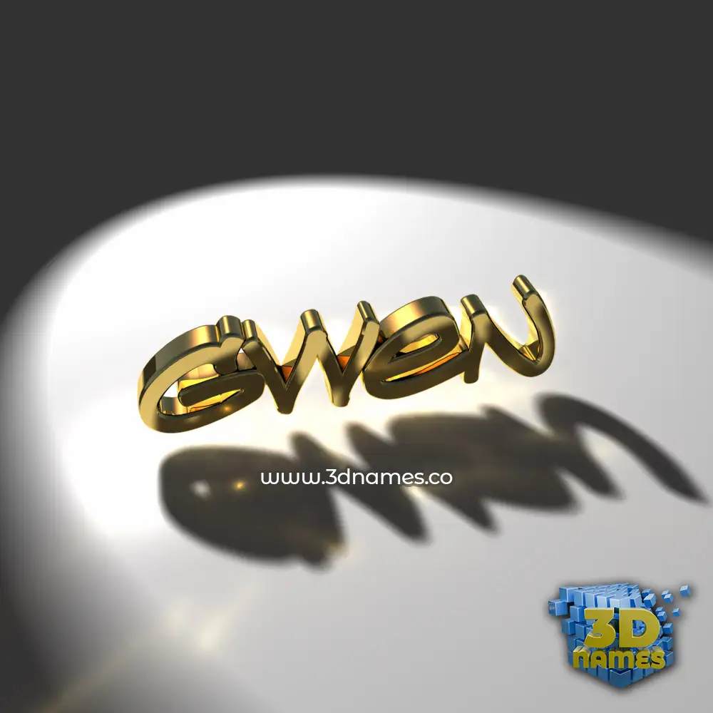 gwen in Gold Shine style - 3D name wallpaper