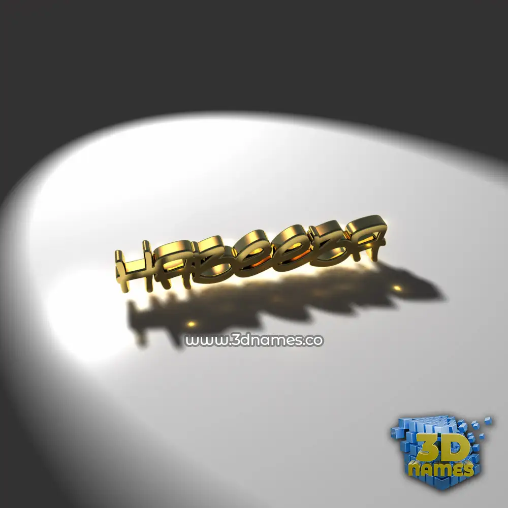 habeeba in Gold Shine style - 3D name wallpaper