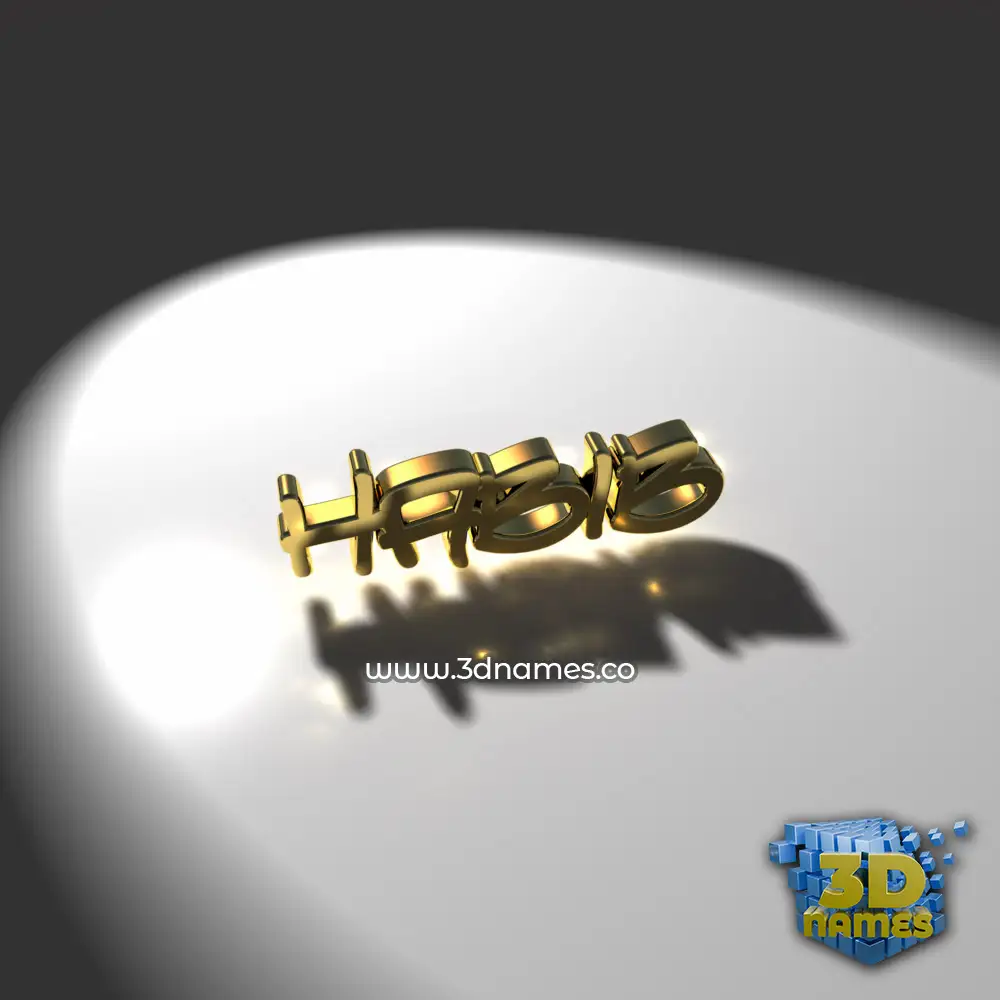 habib in Gold Shine style - 3D name wallpaper