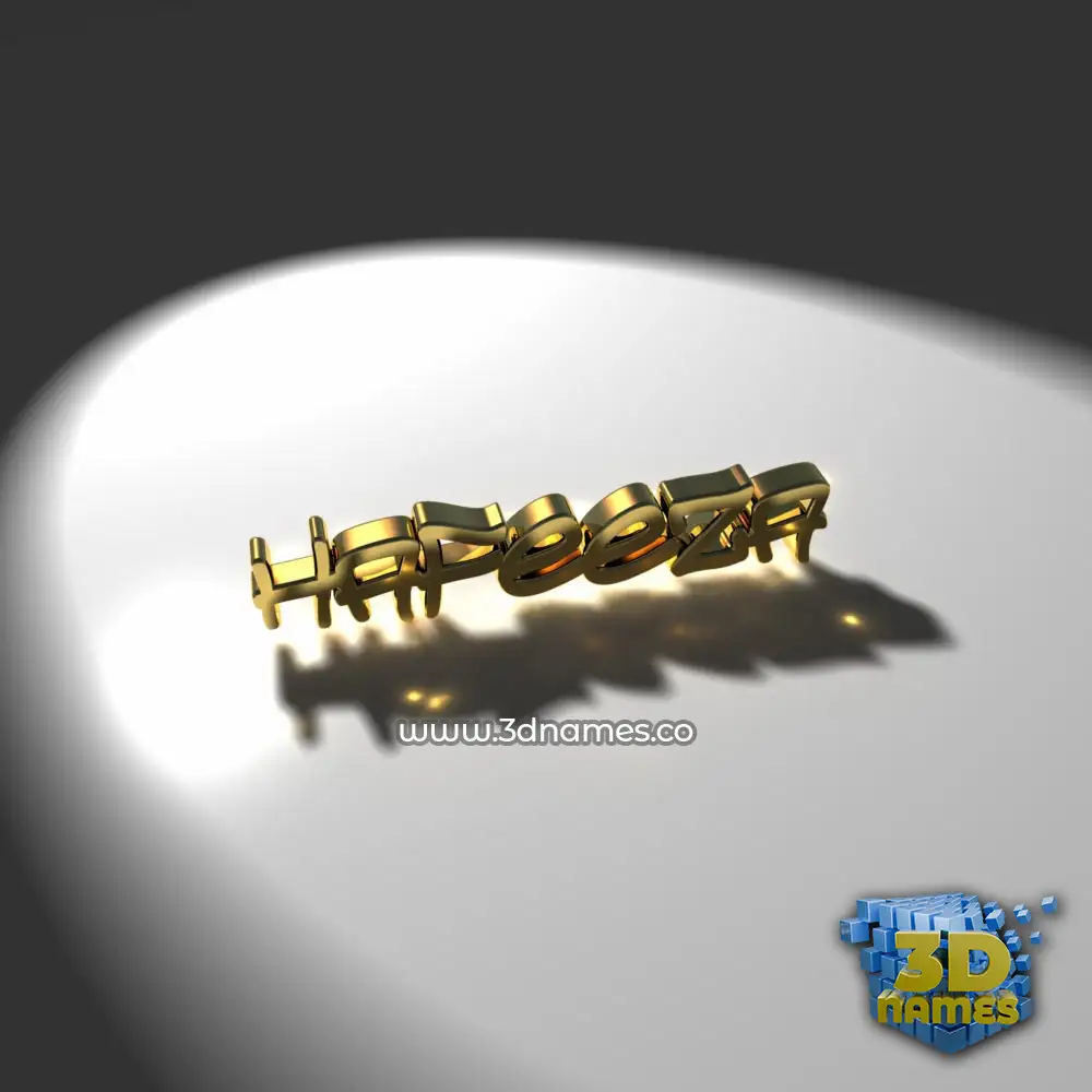 hafeeza in Gold Shine style - 3D name wallpaper